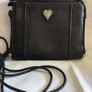 Brighton Black Leather Crossbody Bag